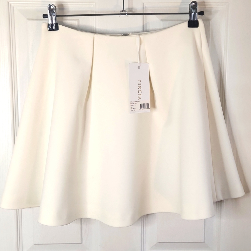 Likely White Hester Mini Flared A Line Circle Skater Skirt Thick Lined Size 2 - Picture 1 of 6